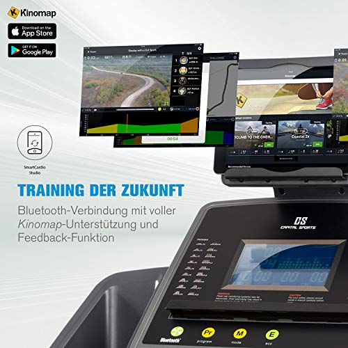 CAPITAL SPORTS Infinity Track Laufband - 5 PS Treadmill mit integrierten Lautsprechern & AUX-IN, Laufbahn mit Pulssensor… – Bild 5