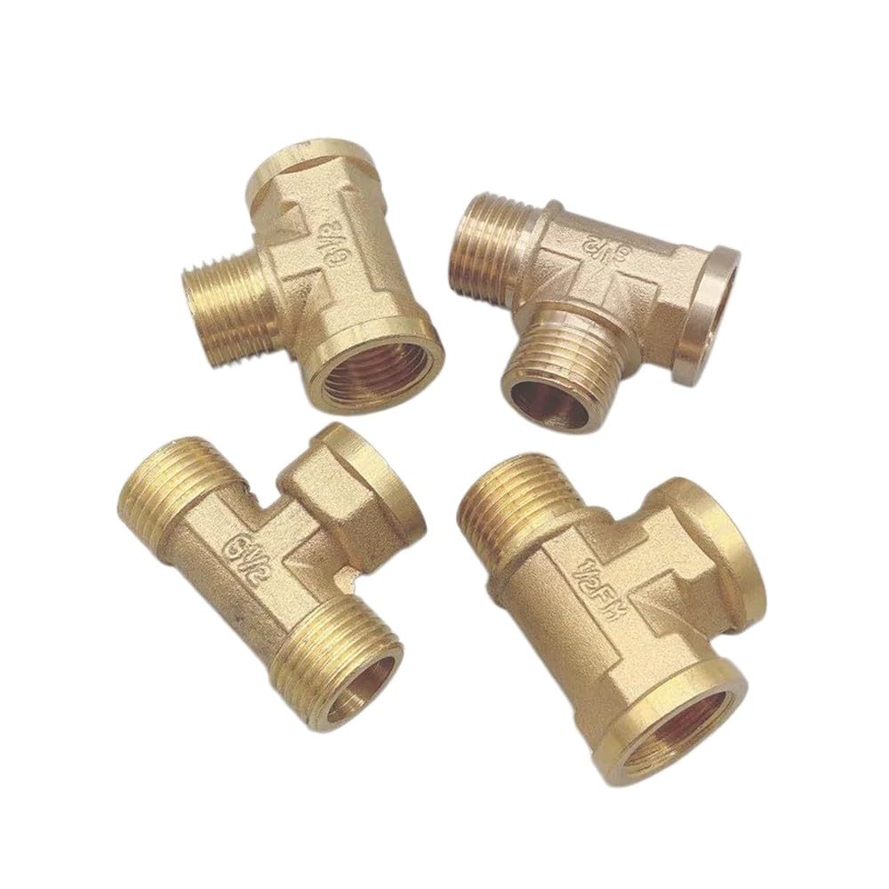 Conector de tubería de latón con rosca macho y hembra de 1/8", 1/4", 3/8" y 1/2", tipo T BSP, accesorios de cobre, FMF, 3/4".