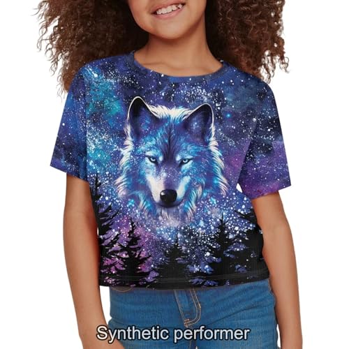 Image of 4th of July Shirt for Girls 7-8 Years US Flag Crop Tops Kids Outfit Independent Day Graphic Tee-