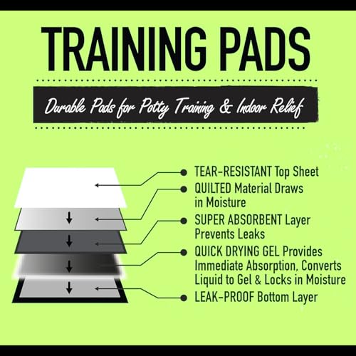 Image of Pets Empire Pet Training Pads, Super Absorbent & Leak-Proof Pee Pad, Quick Dry Floor Protection Mat for Potty Training, Disposable Urine Poop Mats for Dogs, Puppies Trainings - 10N (23 X 24 Inch)
