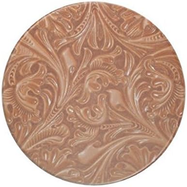 Rustic Western Country Tooled Leather Ceramic Sandstone Drink Coaster Set of 4 Sandstone Coasters