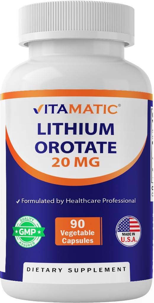 Vitamatic Lithium Orotate 20mg, 90 Capsules...