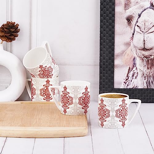 Image of Dandy Lines Puja Red and White Madrid, Set of 6, 35029