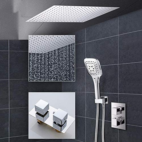 Robinet de douche thermostatique pour douche à l'italienne avec grand ciel de pluie
