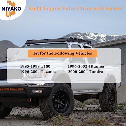 Image of Right Engine Valve Cover with Gasket Replacement# 11201-62040 264-977 Fit 1995-2004 Tacoma 4Runner T100 Tundra 3.4L