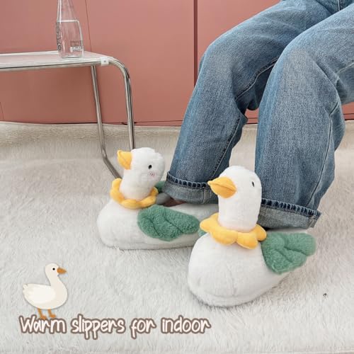 Caramella Bubble Women Cute Duck Animal Slipper for Adult Fuzzy Warm House Slippers Novelty Fluffy Home Shoes Ladies Girls Winter Slippers Indoor Outdoor4