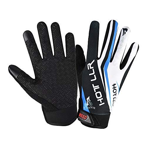 YHT Bike MTB Gloves with for Off-Road Motorcycles - Mountain Climbing - Hiking and Other Outdoor Sports use, Male and Female Common (Blue,X-Large)