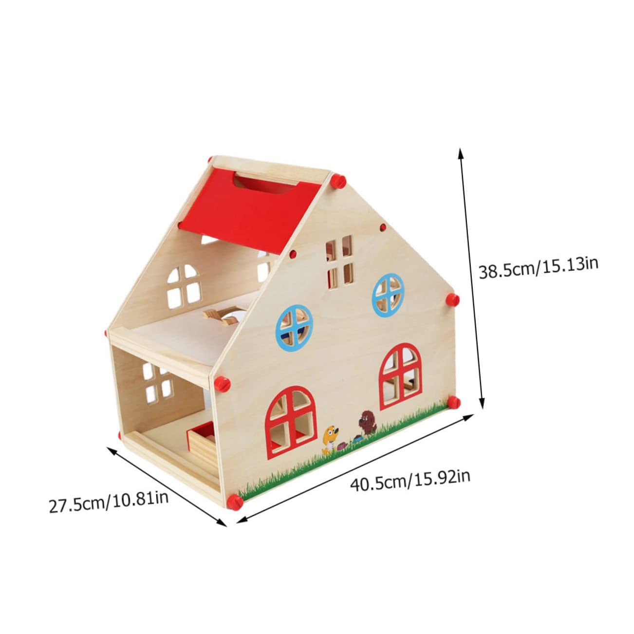 Totority Wooden Doll House Role-Playing Toy Mini Villa for Boys and Girls Educational Simulation Kit