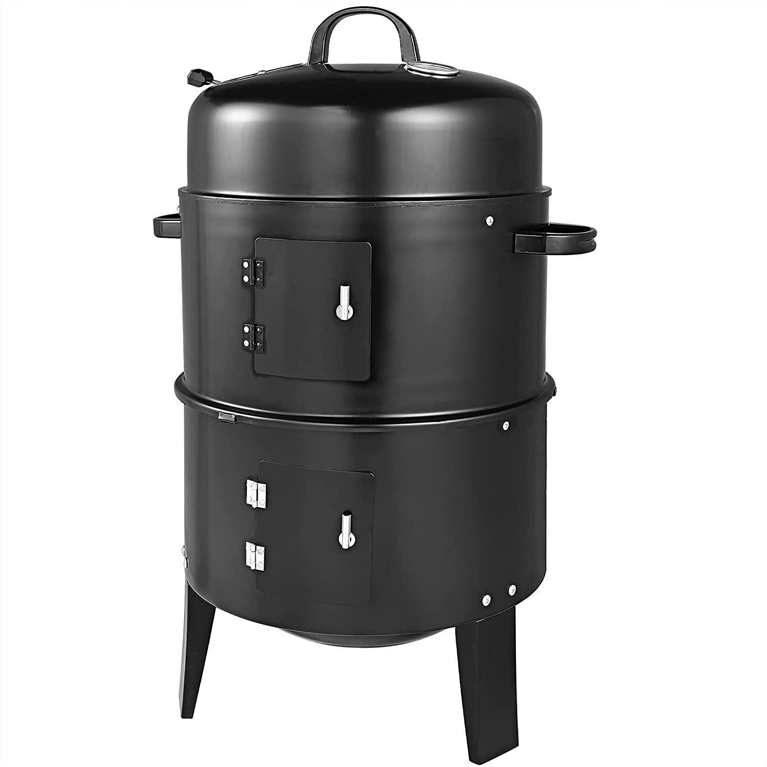 Fit4home Barrel Outdoor Charcoal BBQ Grill 3 in 1 Smoker Grill - Great For Garden, Patio, Camping or Outdoor Picnics - Small and Portable Barbecue with Thermostat | CJ0049