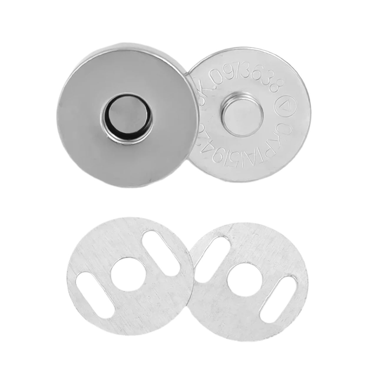 Magnetic Press Studs Magnetic Snap Fasteners Clasps Buttons Handbag Purse Wallet Craft Bags Parts Accessories Adsorption Buckle(Silver-1.4cm,40pcs(10set))