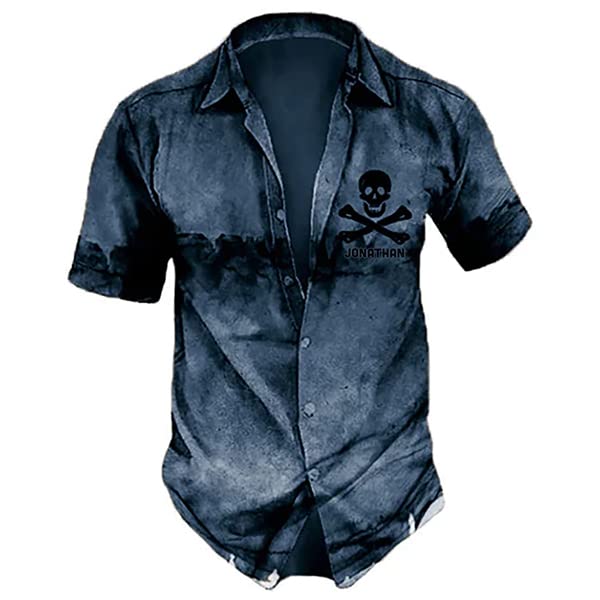 IZI POD Skull Hawaiian Shirts for Men, Skull Shirt for Men, Mens Skull Shirt, Button Down Skull Shirts for Men, Skull Shirts4