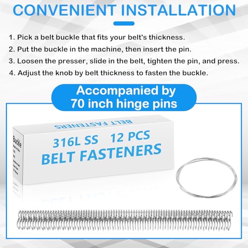 image for Threlaco 12'' Conveyor Belt Fastener 12 Pcs 316 Stainless Steel Wire H
