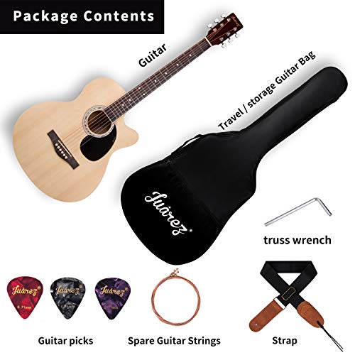 Image of JUAREZ Arpeggio 39 Inch Acoustic Guitar Kit, JRA39SR-NAT Spruce Top, Rosewood Fretboard & Bridge, Truss Rod, Chrome Die Cast Machine Tuners, Natural