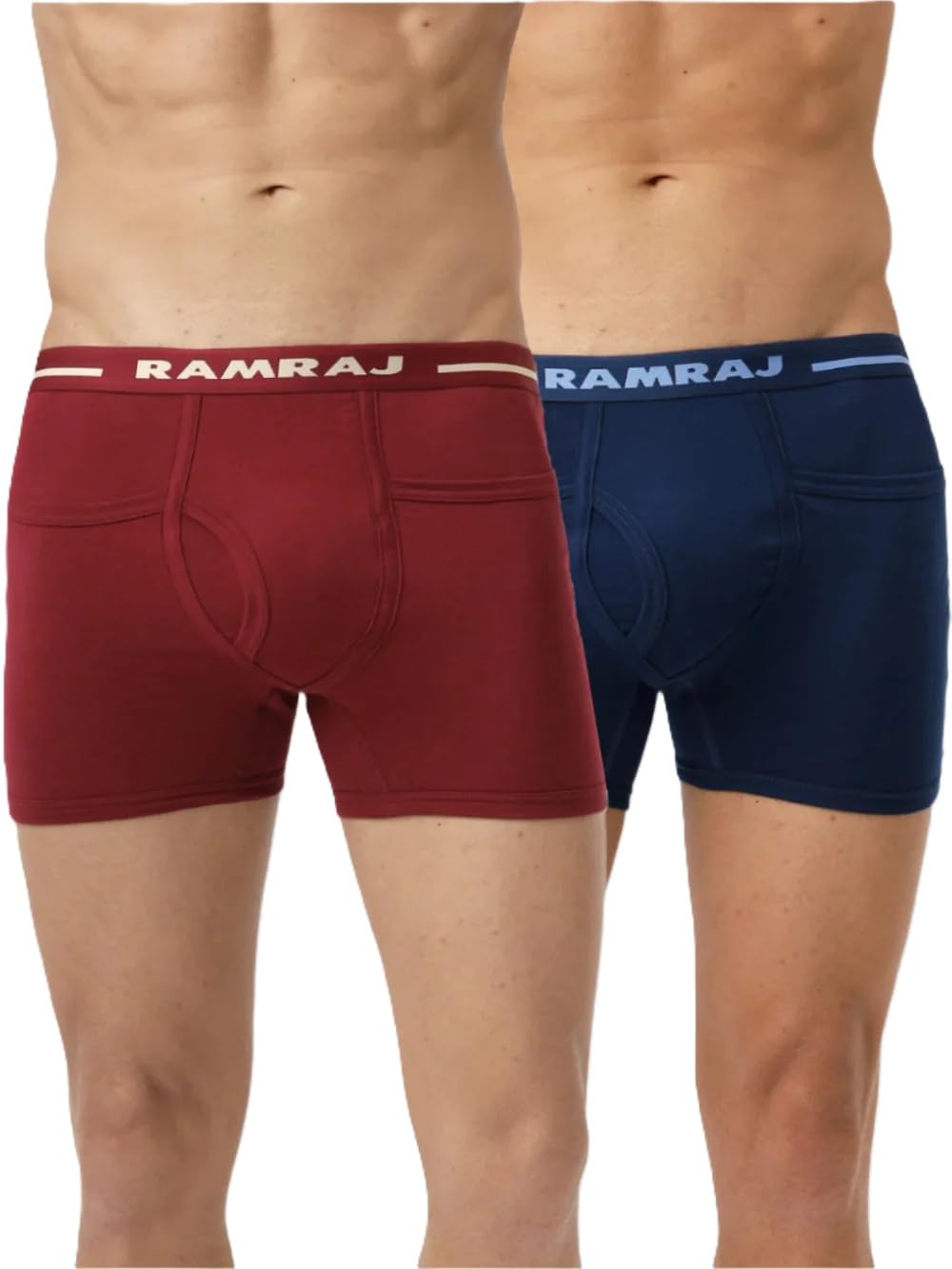 ramraj cotton RAMRAJ® Men's Cotton Trunks (Pack of 2) # Softex # Multicolor # Outer Elastic Waistband with Double Side Pockets #-picture-14