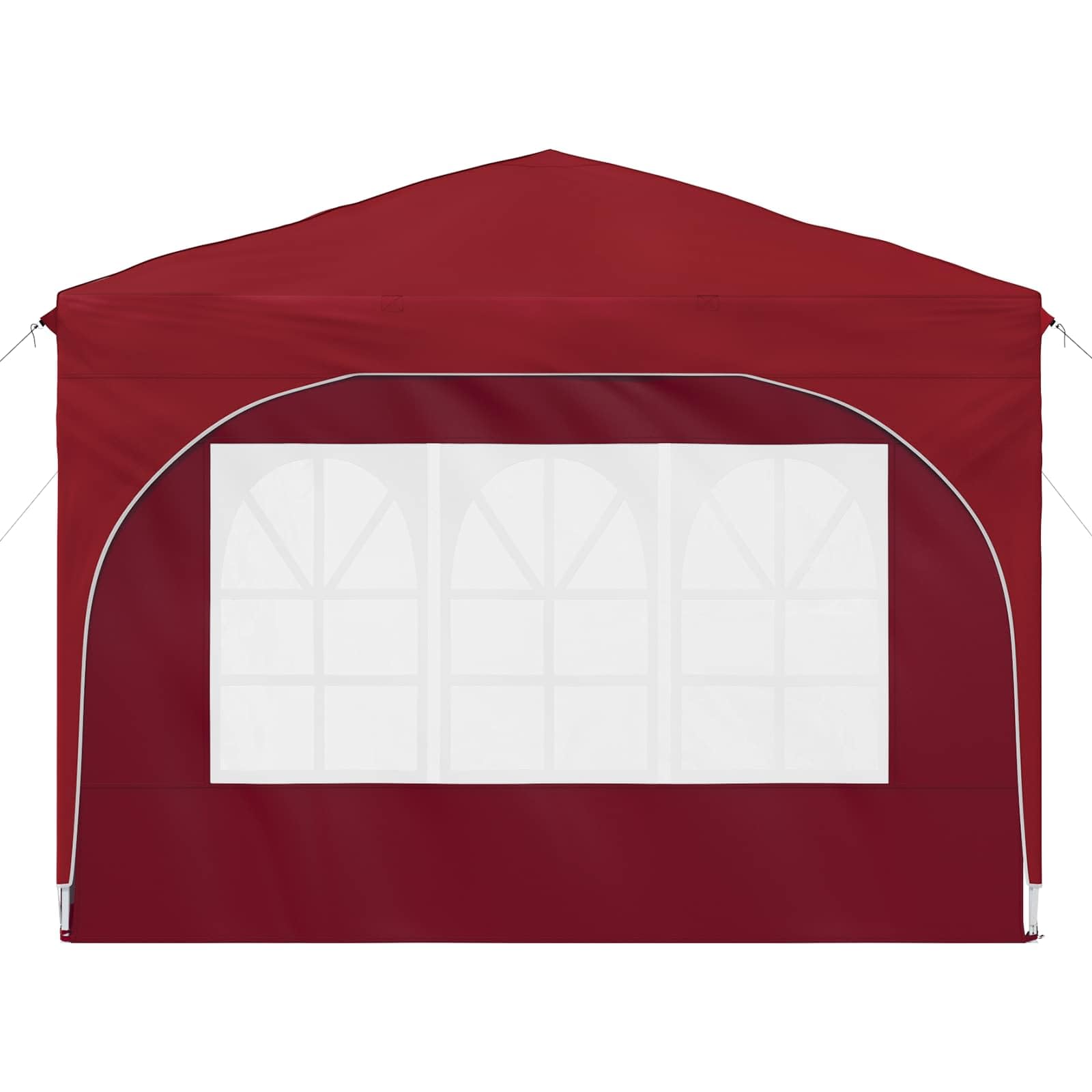 Pop-up namiot imprezowy bordowy 290 x 290 cm, składany i składany, z ochroną UV, wodoszczelny namiot ogrodowy ze stabilnym stelażem stalowym, regulacja wysokości 227-245 cm