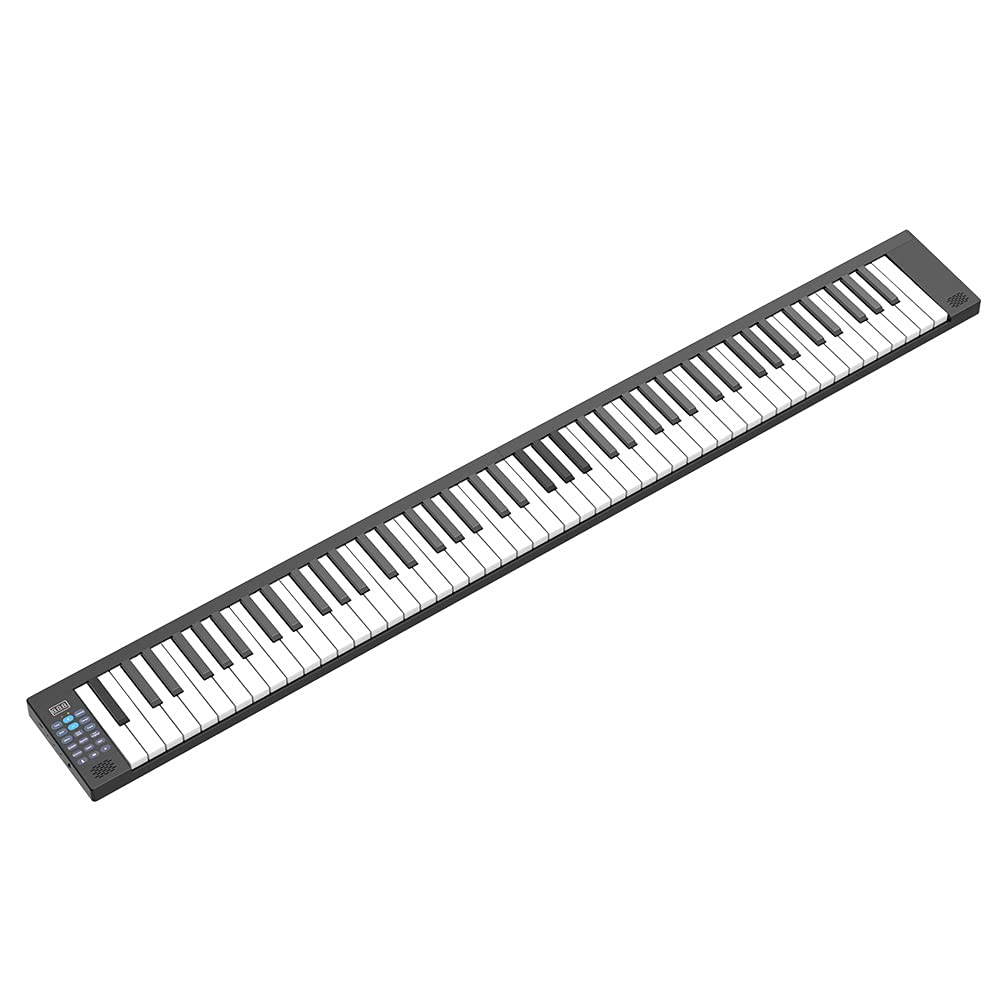 Domary Pianoforte Portatile con Tastiera Pieghevole a 88 Tasti con Display LCD Connettività Midi USB Altoparlanti Incorporati Batteria Ricaricabile per Principianti