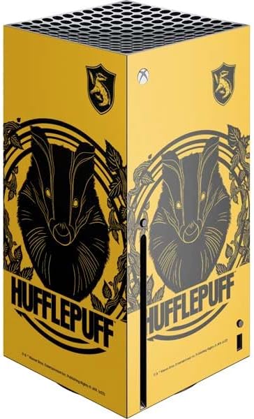 Skinit Calcomanía para juegos compatible con consola Xbox Series X, diseño de ilustración oficial de Warner Bros Hufflepuff