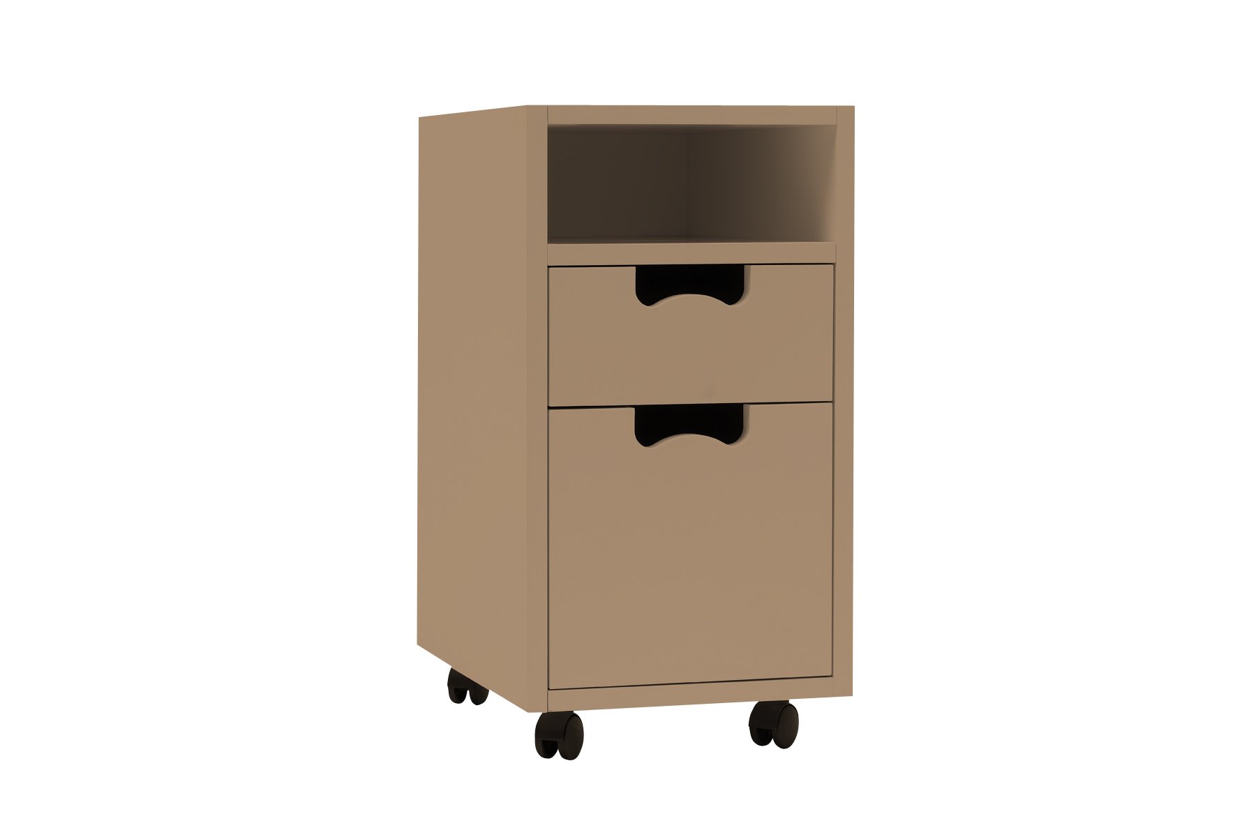 APRODZ Mango Wood Bow Large Trolley Chest of 2 Drawers Storage Cabinet for Living Room | Wooden Sideboard | Light Brown Finish-image-30