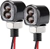 TSUNG Mini Motorcycle Turn Signals Light LED Micro Blinkers Small Front Rear Indicator Compatible with Harley Davidson Indian Honda Suzuki Triumph Cafe Racer Bobber Street Bike B-Black