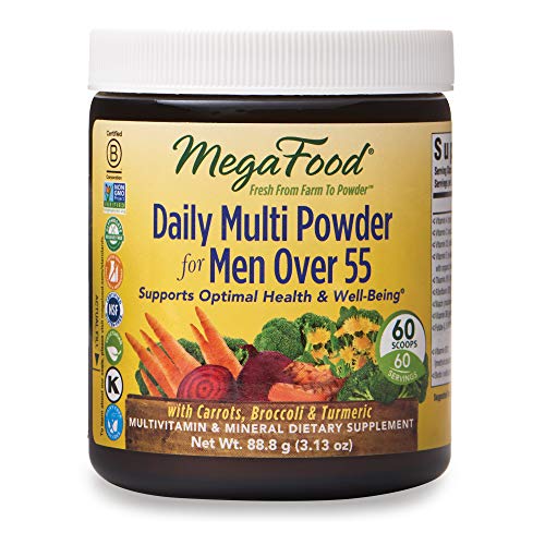 MegaFood, Daily Multi Powder for Men Over 55, Supports Optimal Health, Multivitamin and Mineral Supplement, Gluten Free, Vegetarian, 3.13 oz (60 Servings)