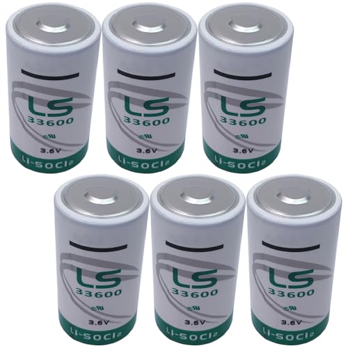 LINHUPAK (6-Pack) LS33600 Non-Rechargeable Battery 3.6V 17000mAh for LS33600 D Size 3.6V Lithium Thionyl Chloride Battery
