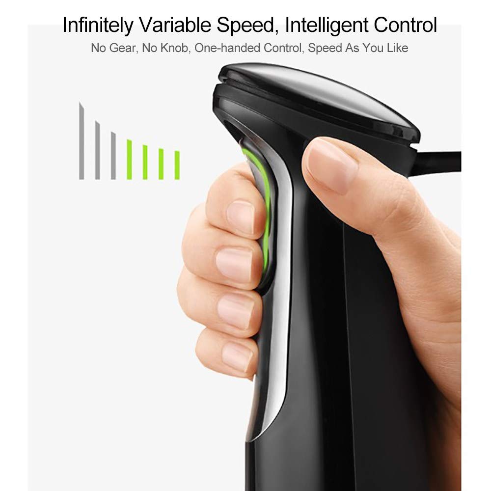 Frullatore A Immersione Wancle 600W - Minipimer Con Lame Acciaio, Modalità Turbo, Nero - Foto 12