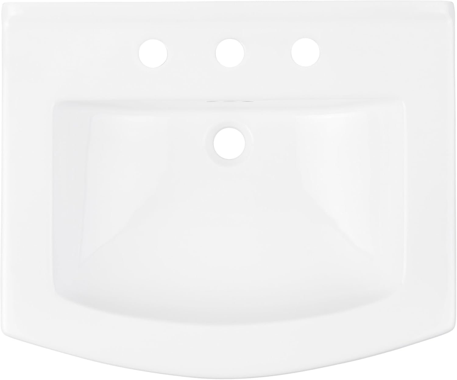Pennfield 24" White Ceramic Wall-Mounted Bathroom Sink with Overflow