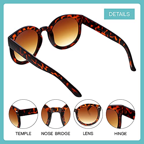 Image of zeroUV - Round Retro Oversized Sunglasses for Women with Colored Mirror and Neutral Lens 53mm