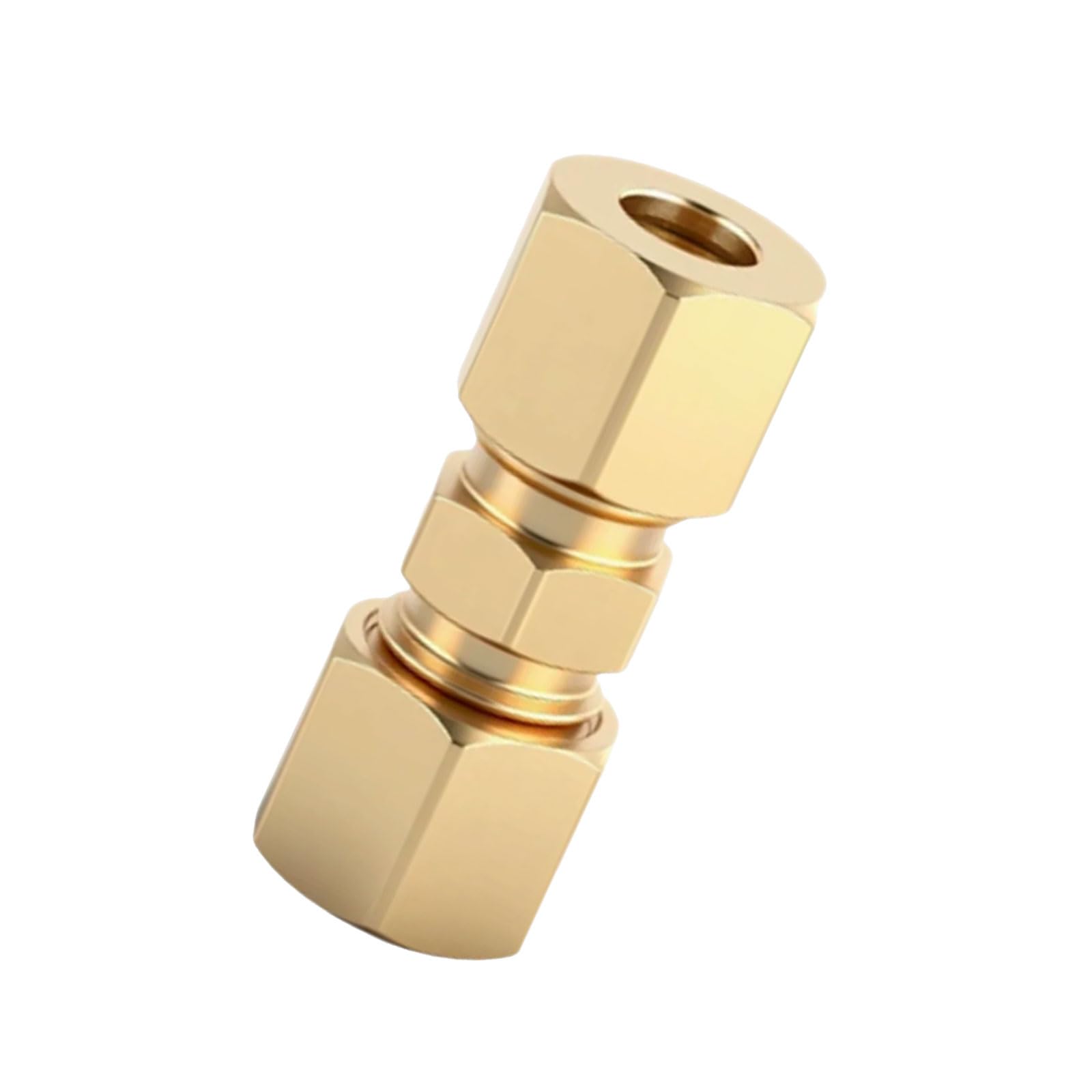10Pcs Brass Double Ferrule Tube Fittings Compression Tube Pipe Fitting Connection in Air Liquid and Systems Hydraulic Brass Fitting