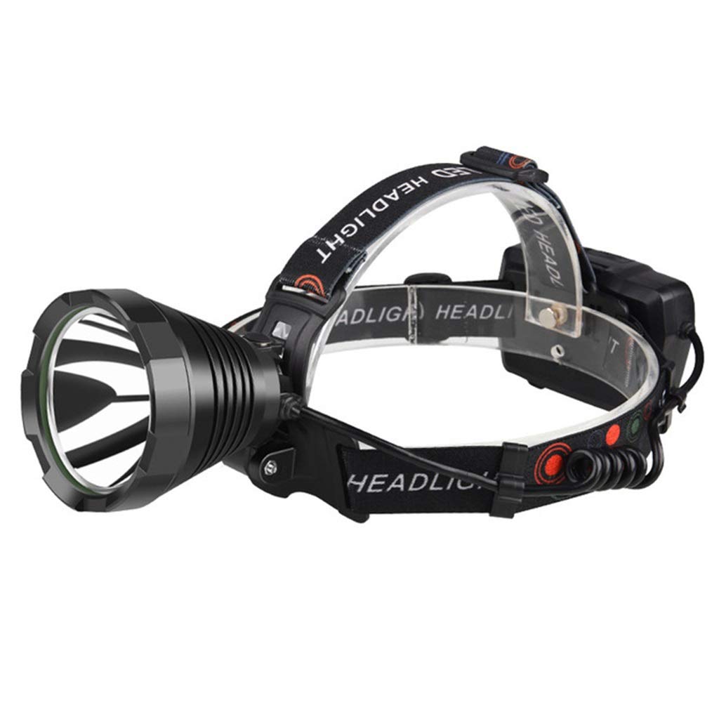 4622LM T40 Faro de Carga USB 3 Modos de Uso de la Linterna 3 * 18650 montado en la Cabeza de la Linterna con el indicador de batería IPX6 Pesca Nocturna Impermeable al Aire Libre