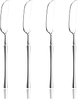 Vista 1 de JASHII Cuchillo de mantequilla de acero inoxidable 304, juego de 4, esparcidor de mantequilla, para untar, queso y condimentos, pulido con espejo