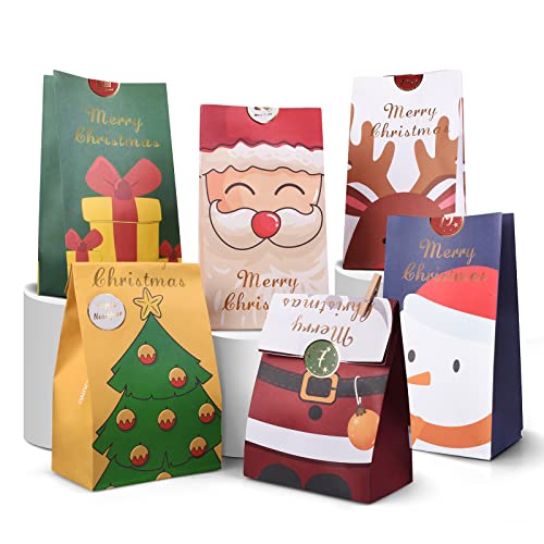 Calendrier de l'Avent à Remplir Soi-même, Lifelf 24 Calendrier de l'Avent Vide Sacs Cadeaux en Papier Kraft Grands Sacs avec Chiffres de Calendrier de l'Avent Autocollants pour Filles et Femmes Cover