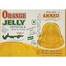 AHMED Halal Jello Vegetarian Crystal Jelly, Orange, 85 Gram Pack of 12