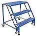 Vestil LAD-PW-32-3-G-NHR Portable Warehouse Ladder, Grip, 3 Step, No Rail, 30.25", Blue
