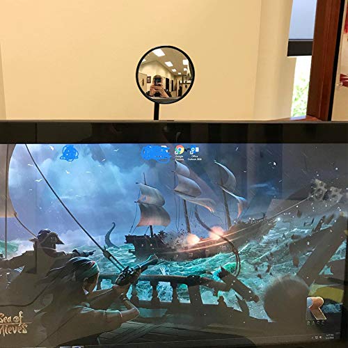 Ampper Acrylic Clip On Rear View Cubicle Mirror, Flexible Convex Security Mirror For Personal Safety Desk Rearview Monitors Or Anywhere (3.75", Round) #TOP5