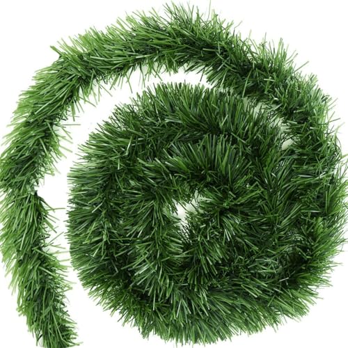 Tannengirlande Weihnachtsgirlande Kunststoff Grün für Außen und...