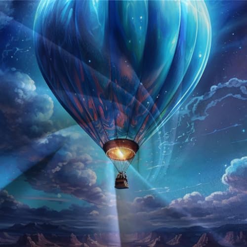 Housse de couette bleu montgolfière à impression 3D durable pour lit king size - 7