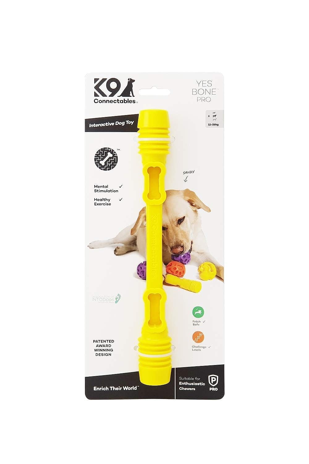 K9Connectables Yes Bone PRO Medium Yellow