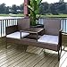 Produktbild vidaXL Gartensofa mit Teetisch Tisch 2-Sitzer Gartenbank Gartenmöbel Gartenset Sitzgruppe Sofa Lounge Sitzbank Stuhl Poly Rattan Braun