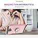 Galaxy J6 Plus Case with HD Screen Protector, YmhxcY 360 Degree Rotating Ring & Bracket Dual Layer Shock Bumper Cover for Samsung Galaxy J6+ Plus 2018-ZH Rose Gold