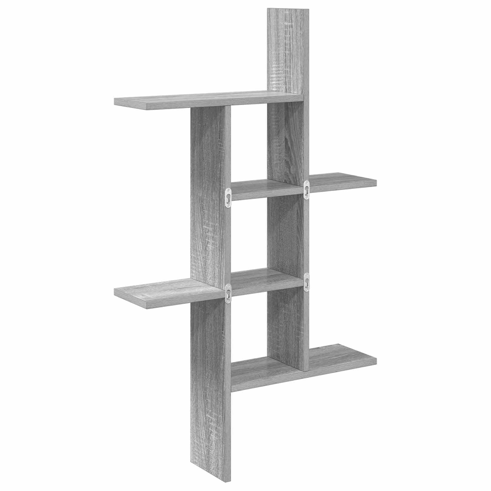 Scaffale da parete Sonoma grigio 61 x 15 x 102 cm legno 5 ripiani