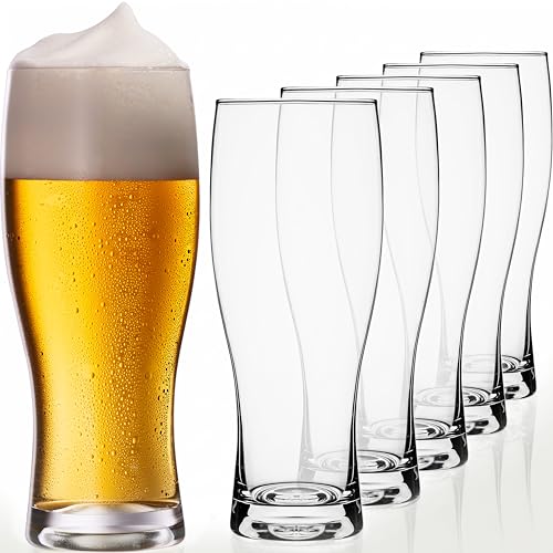 Platinux - Lot de 6 verres à bière de 500 ml (max. 640 ml) en verre, verres à bière, verres hauts à bière 0,5 l