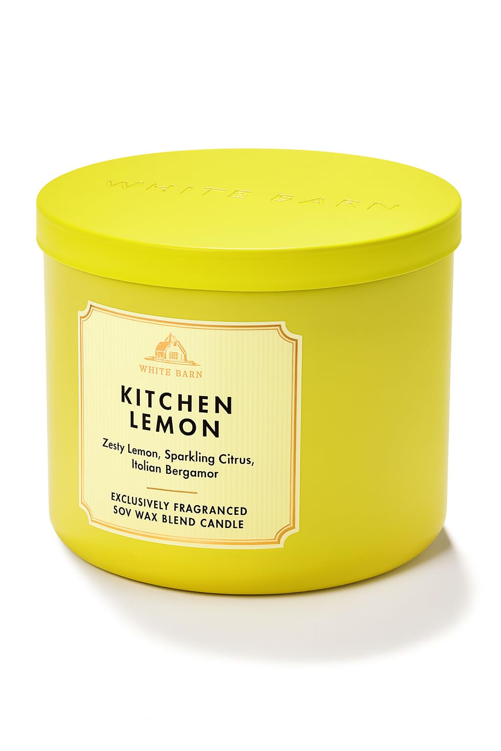 Bath & Body Works Bright Yellow Kitchen Lemon 3-Wick Candle 14.5 Oz – Zesty Lemon, Sparkling Citrus & Italian Bergamot – Bright Room-Filling Fragrance