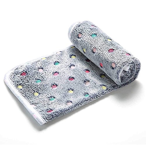 Image of 1 Pack 3 Blankets Super Soft Cute Dot Pattern Pet Blanket Flannel Throw for Dog Puppy Cat Blue /Purple /Grey Small