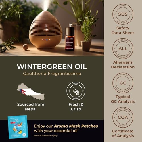 Image of 100% Pure Wintergreen Essential Oil - 0.34 Fl Oz - Wintergreen Oil for Hair, Skin, Diffuser, Aromatherapy & DIY Candle Making Scent