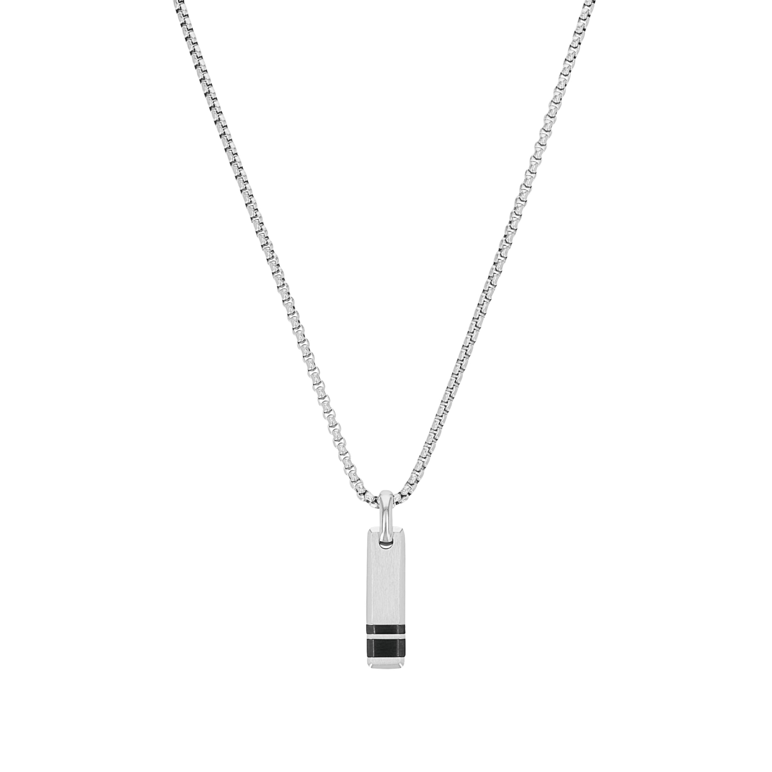 TOM TAILOR - Collier pour Homme en Acier inoxydable - Gun - Pendentif en Forme de Barre Brossée - TT-N0039