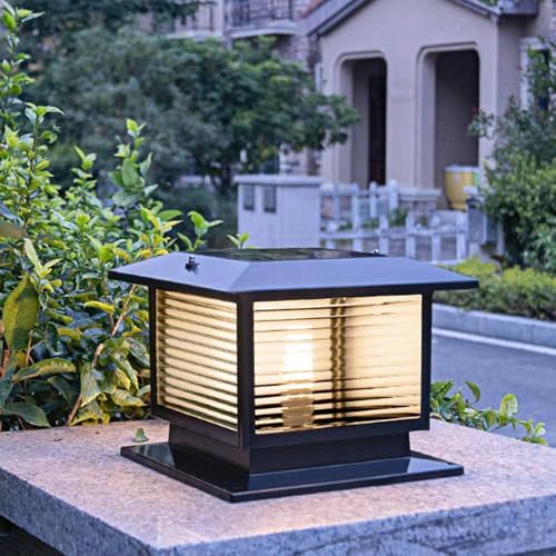 Luces de poste solar impermeables IP65 con diseño retro para jardín 6