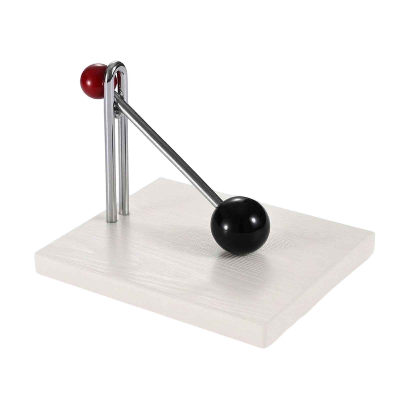 Portatovaglioli Verticale con Base in Legno Compatto Portatovaglioli in Legno e Metallo Elegante Supporto per Cucina, Array, Bianco Base, Rosso Palla Piccola, Nero Palla Grande, Stile B