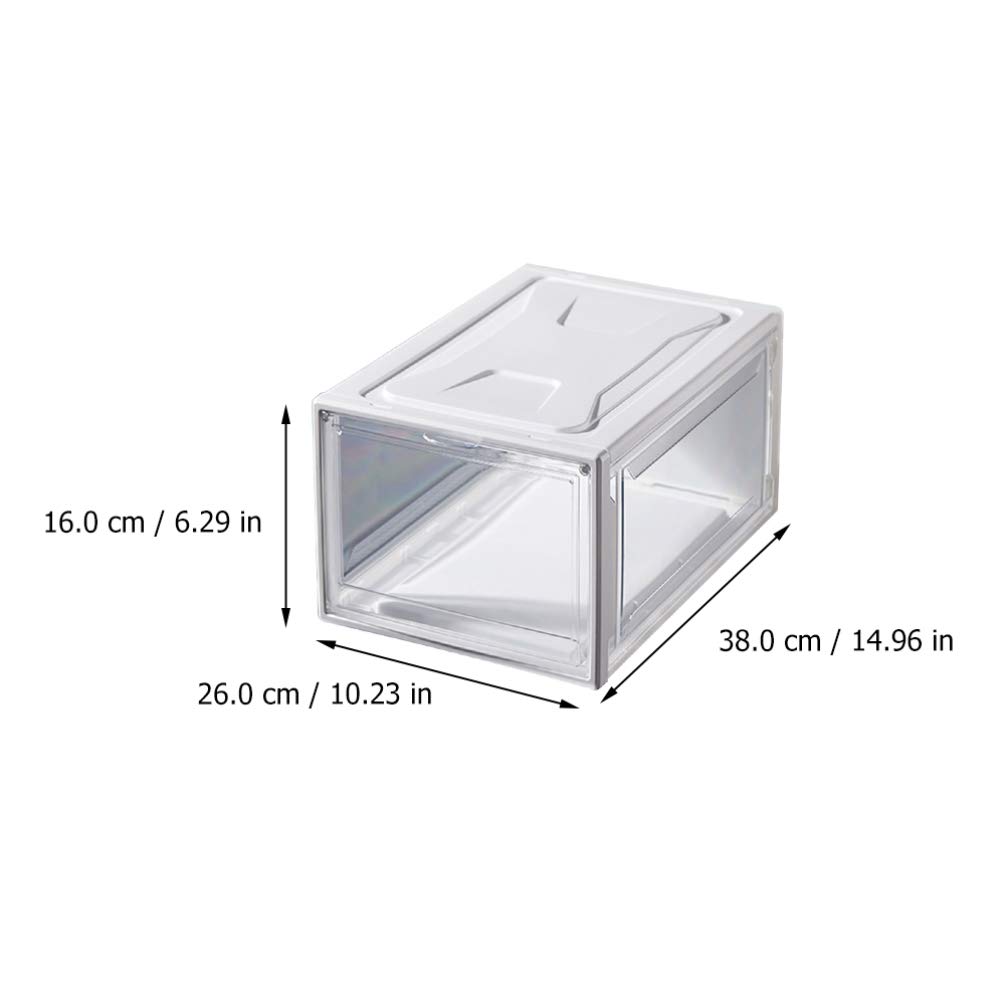 Cabilock 1pc Stackable Transparent Shoes Cabinet Clamshell Design for Easy Viewing and Access Acrylic Pp Plastic Material Foldable Storage for Sneakers and Footwear