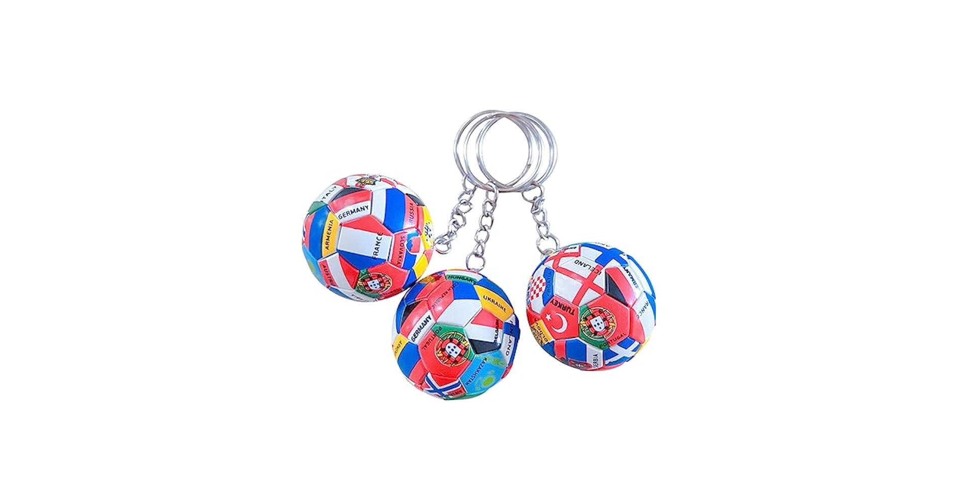 サッカー国別キーホルダーセット セットでお得 サッカーボールフラットライトキーホルダー 単価